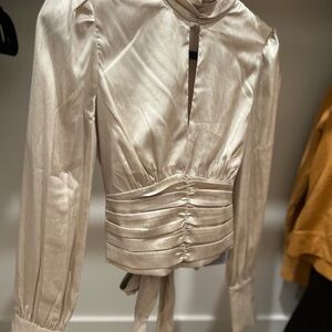 🆕 Wayf Gold Long-Sleeve Blouse